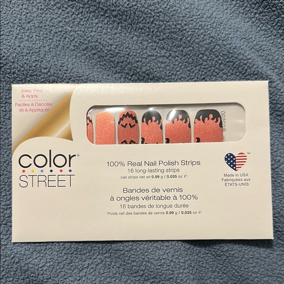 Color Street Orange and Black Press-On Nails - Picture 1 of 2